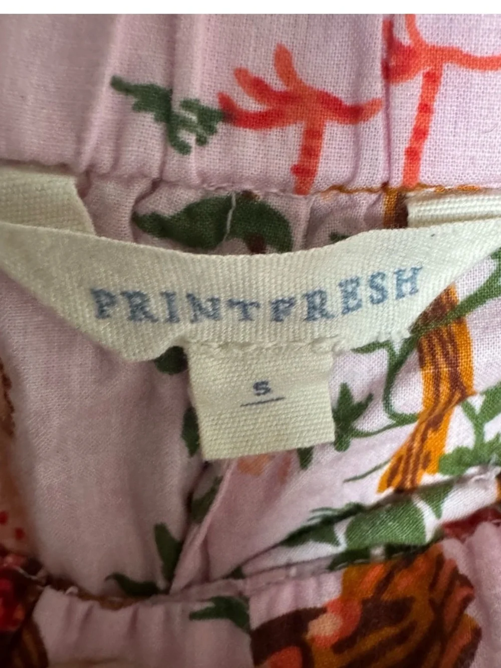 Print Fresh Hen House Organic Cotton Pajama Set Short Sleeve & Pants Pink Size S - Picture 11 of 16